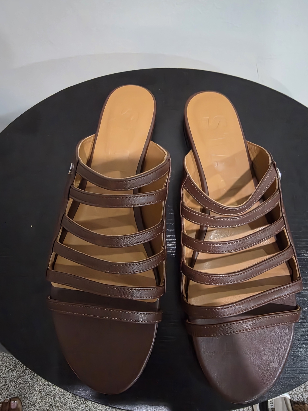 STAUD Women’s Brown Strappy Slide Sandals